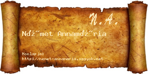 Német Annamária névjegykártya